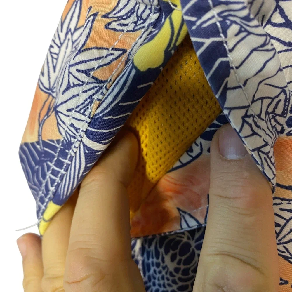 Tommy Bahama Relax Mens XXL Orange Navy Blue Floral Tropical‎ Swim Trunks Shorts